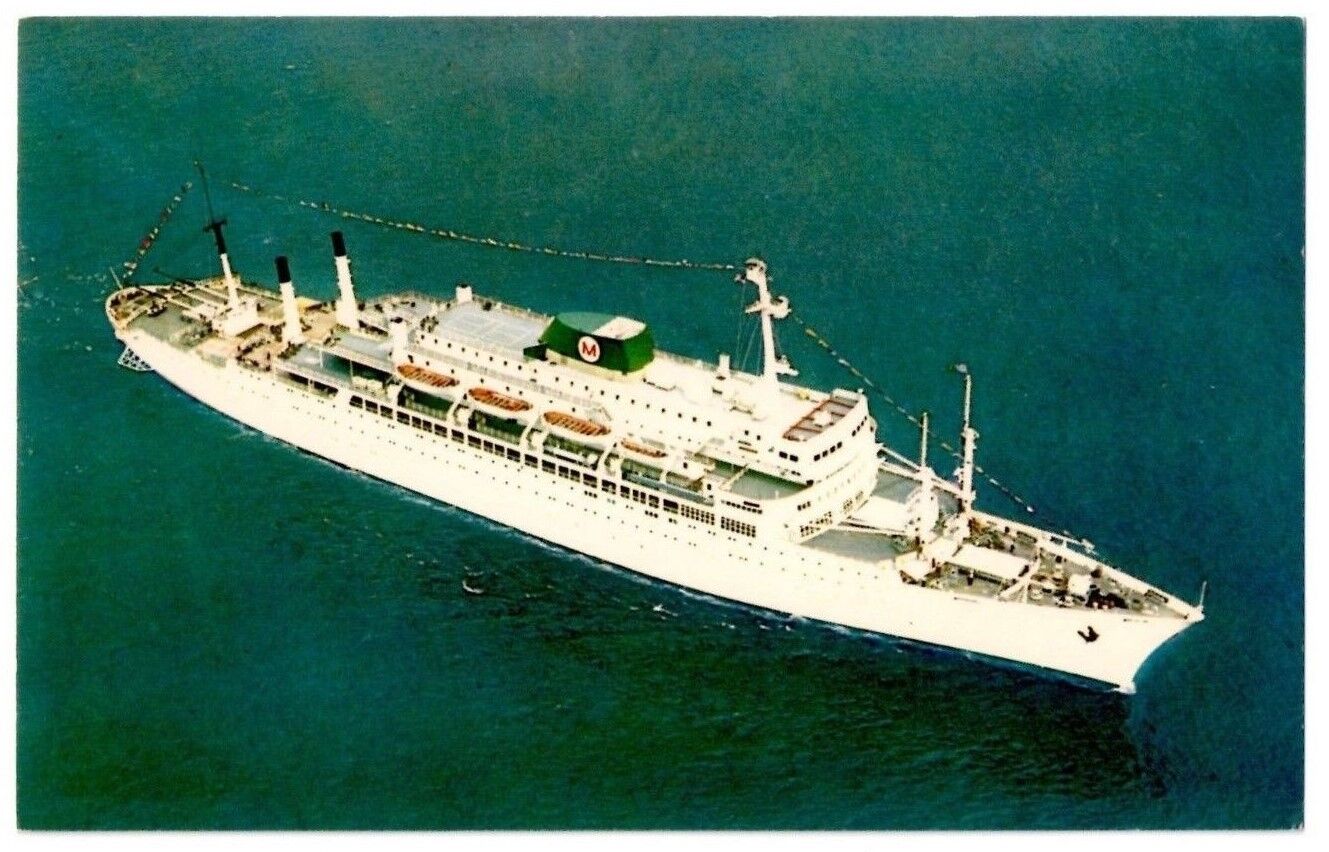 Passenger Liners Brasil & Argentina 1958 Cruise Ships Vintage Postcard Un-posted