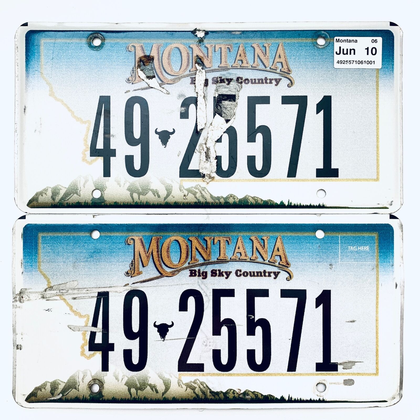 2010 United States Montana Park County Passenger License Plate 49 25571