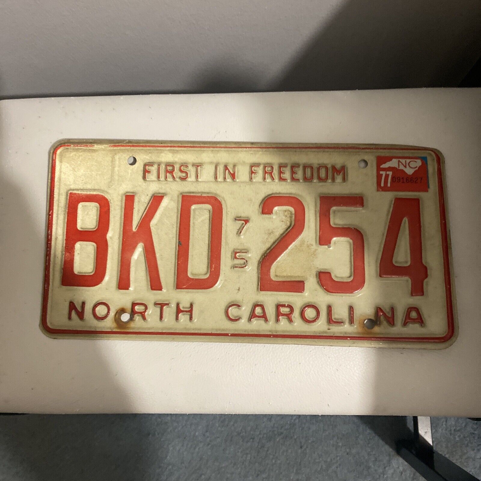 North Carolina NC License Plate 1977 First In Freedom