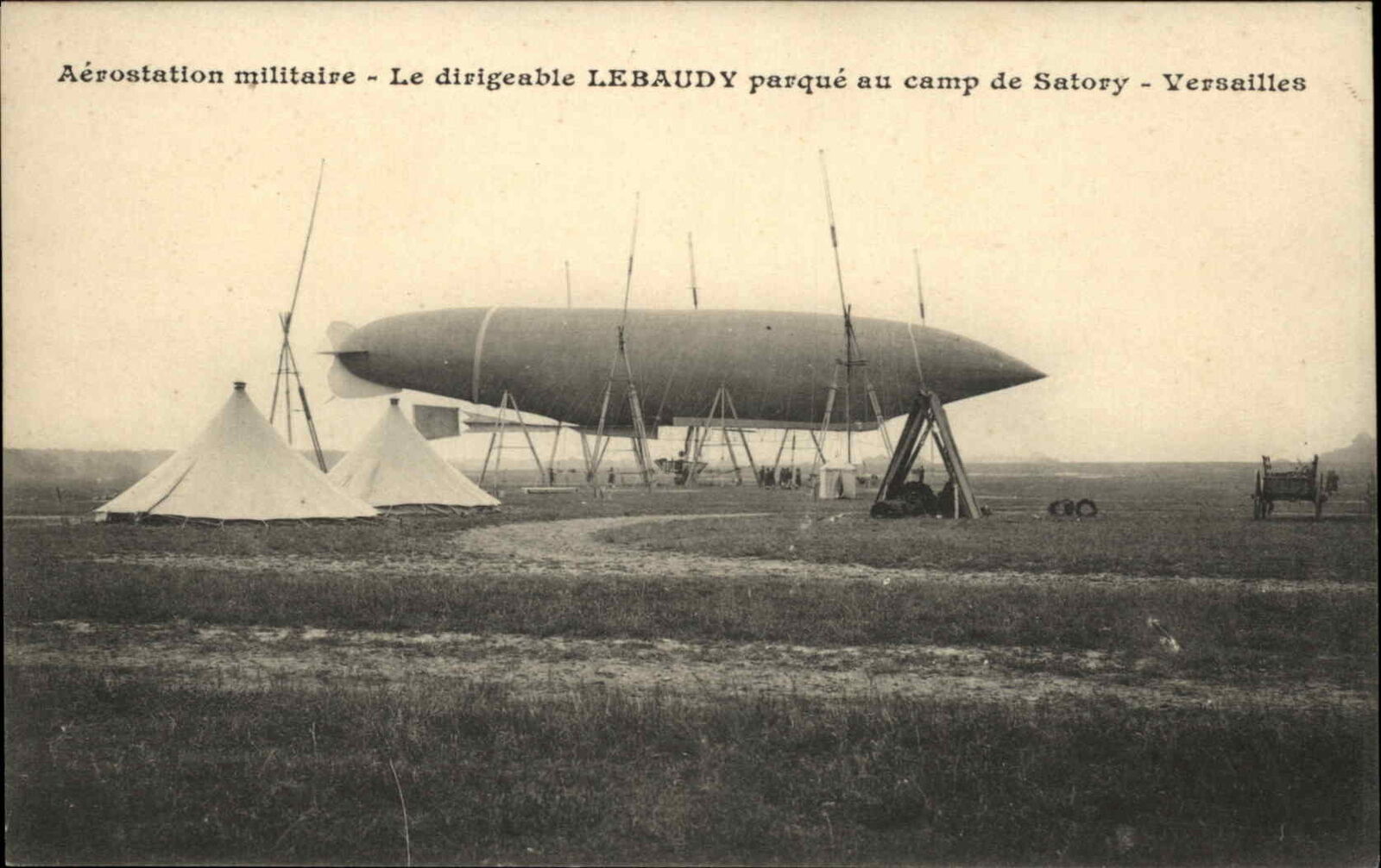 Military Balloon Aerostation Dirigible LEBAUDY Camp De Satory Versailles WWI PC