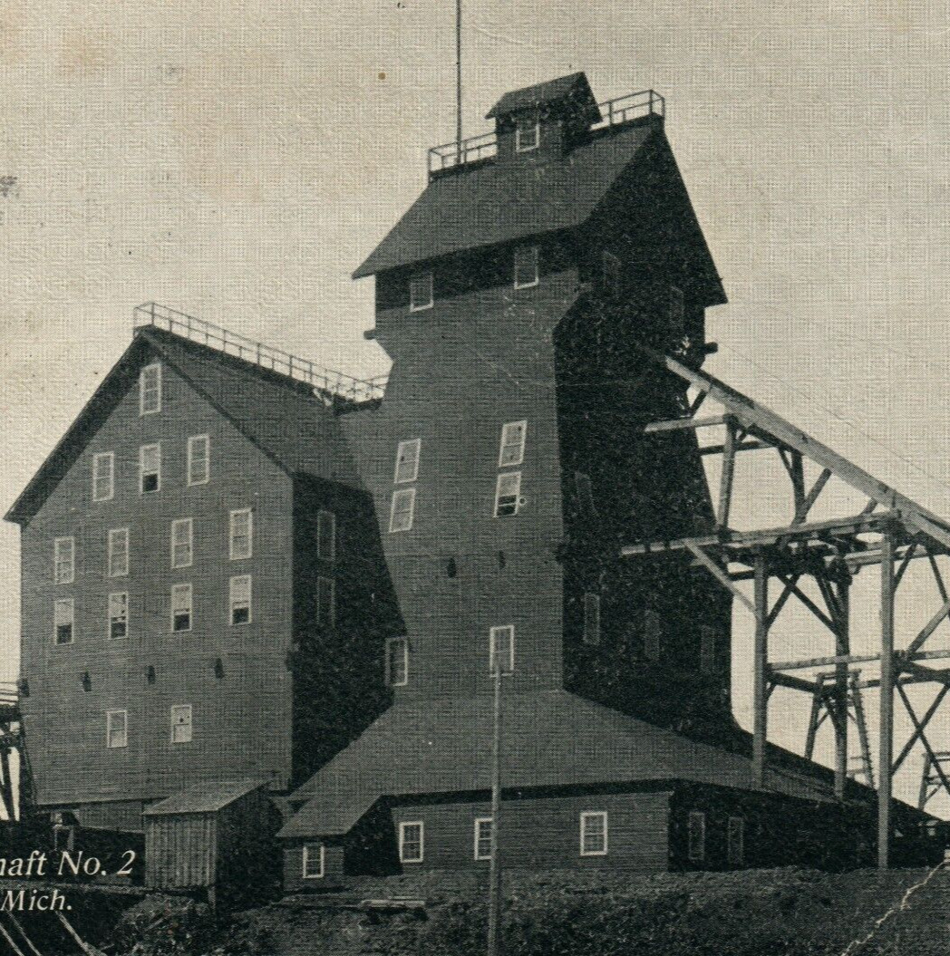 Vintage Calumet MI Tamarack Mine Shaft #2 Copper Mining Plant Factory B552