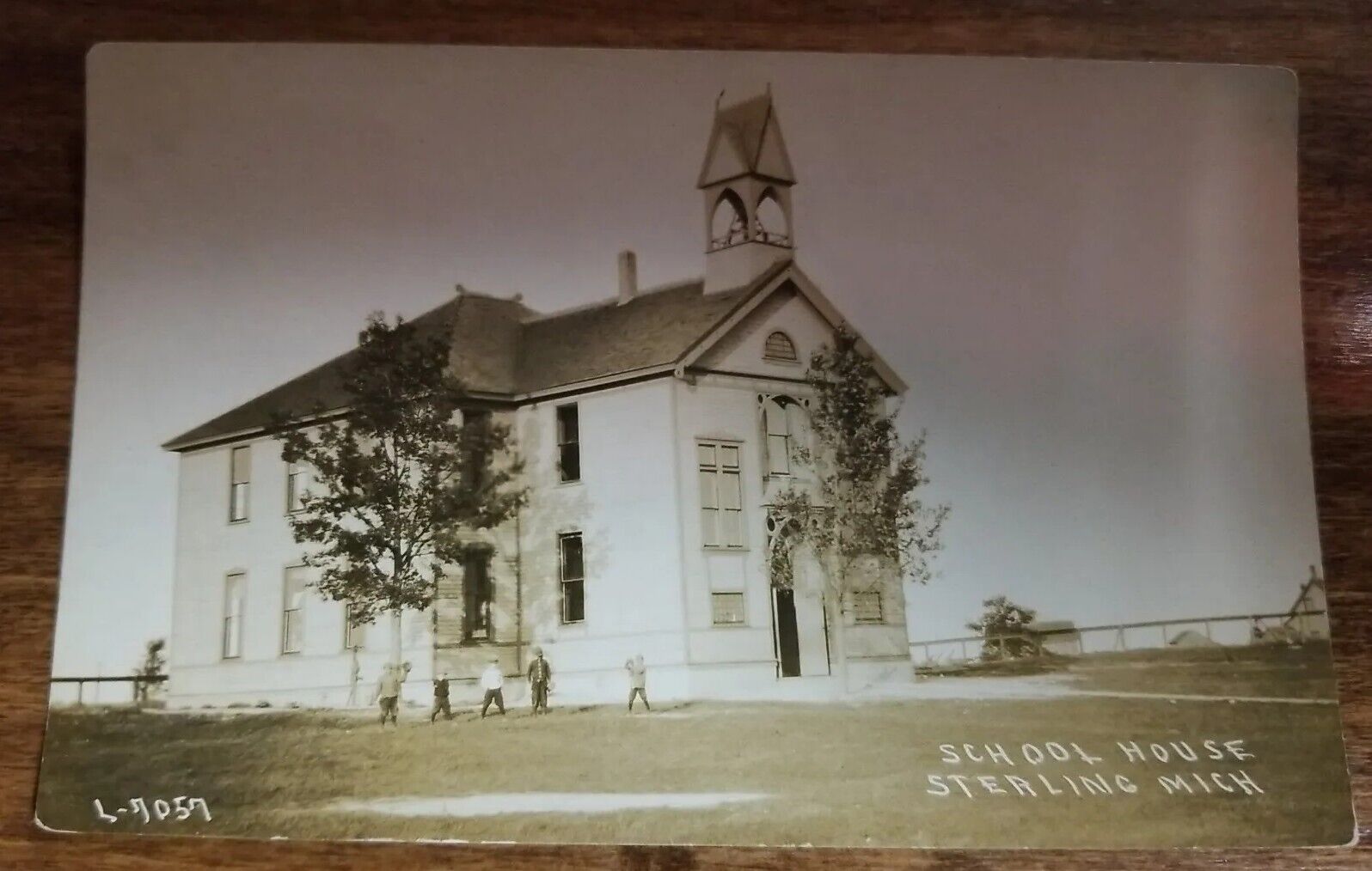 RPPC Public School House Sterling MI Michigan Vintage Real Photo Postcard