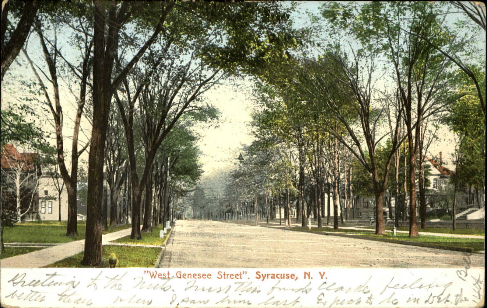 West Genesee Street Syracuse New York NY UDB mailed 1908
