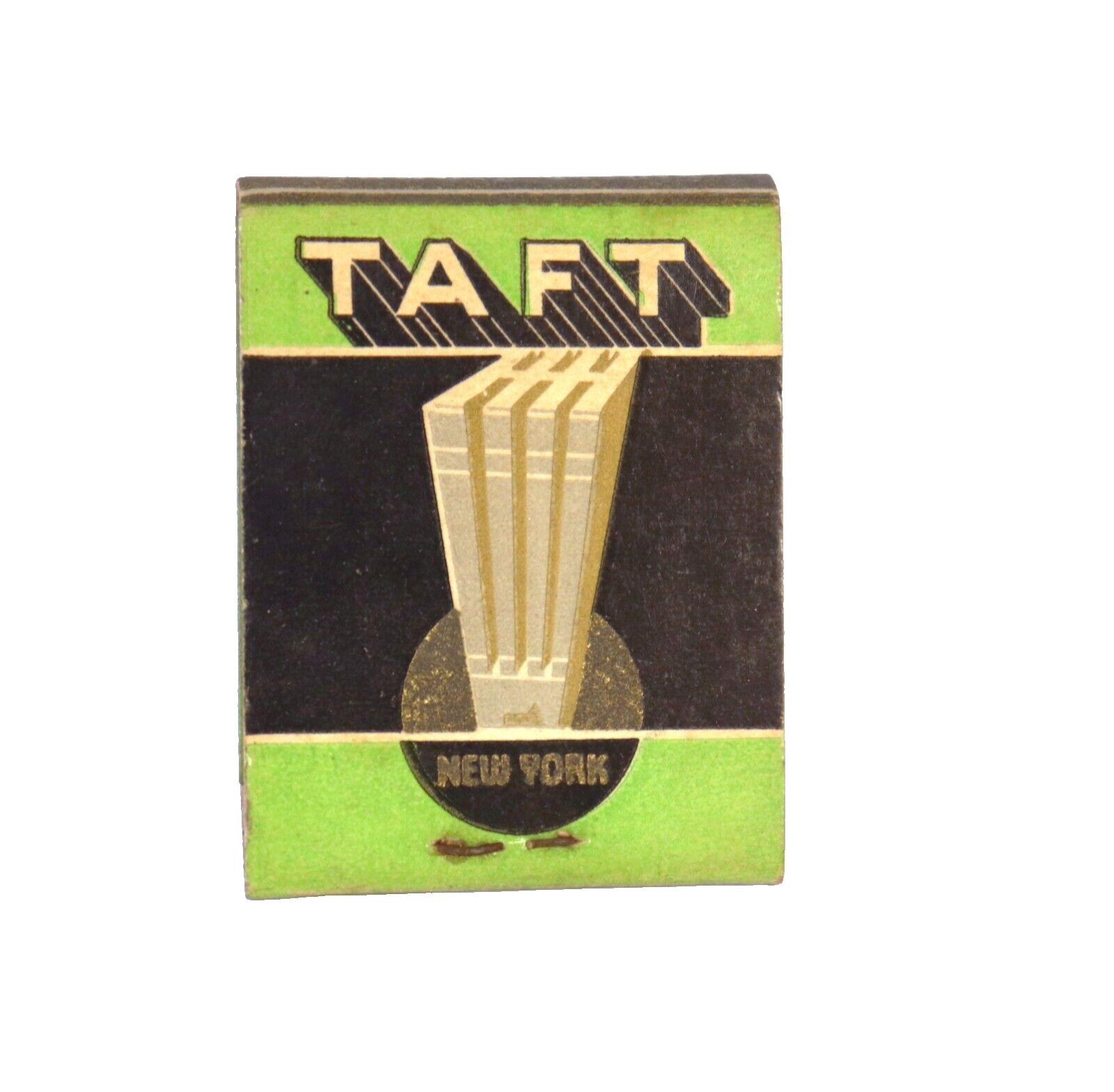Vintage 1930s Hotel Taft NYC New York Art Deco Full Matchbook Unstruck
