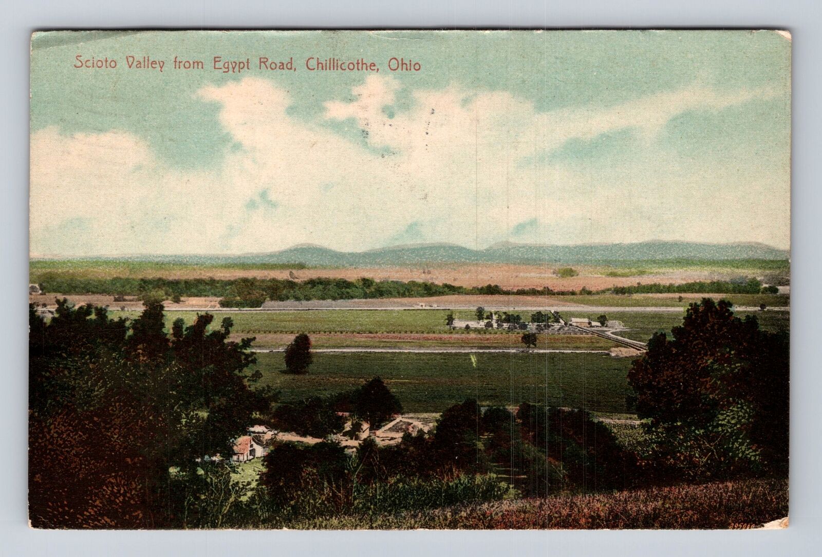 Chillicothe OH-Ohio Scioto Valley From Egypt Road Antique Vintage c1912 Postcard