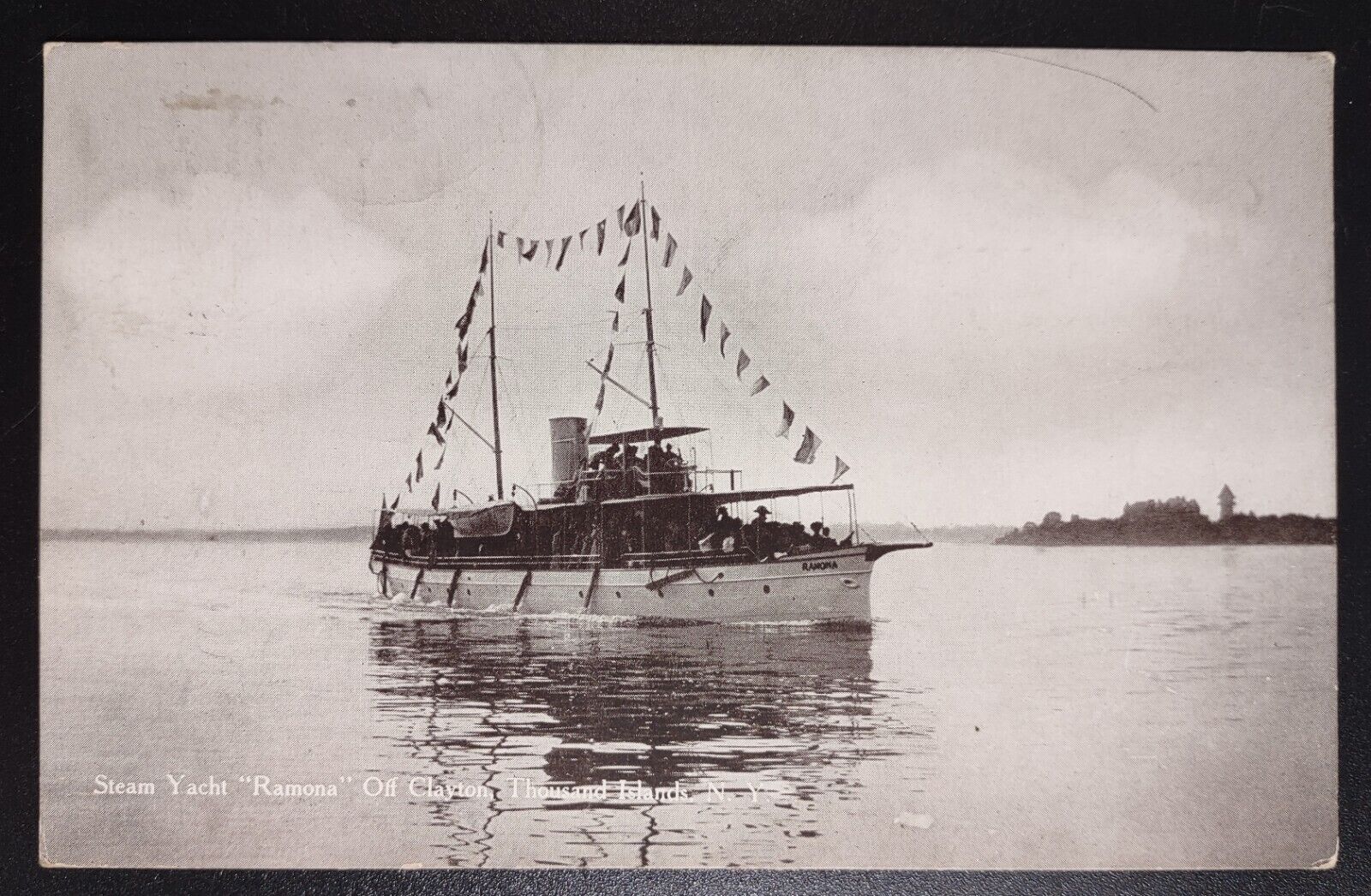 Postcard Steam Yacht Ramona Off Clayton Thousand Islands New York 1911