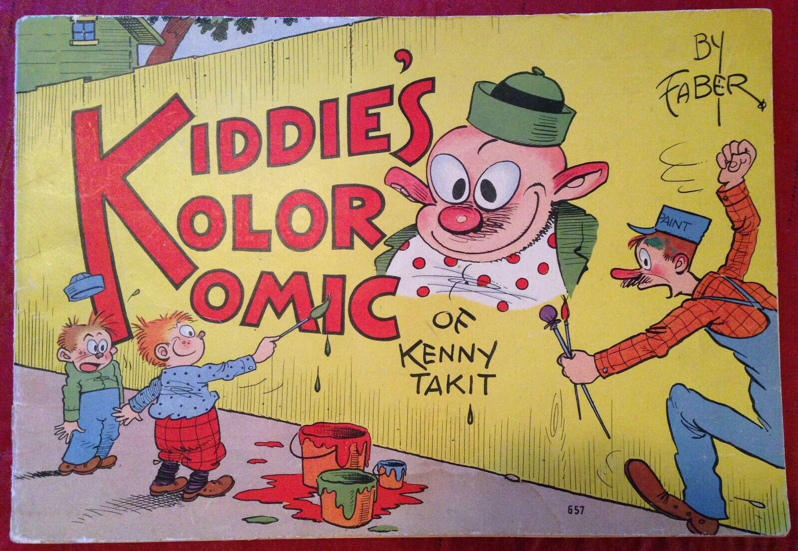 1934 KIDDIE\'S KOLOR KOMIC Whitman HUGE Coloring Comic Book 14\