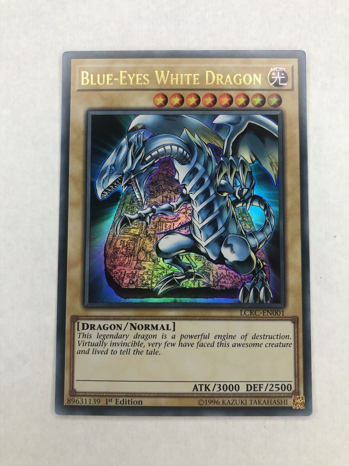 Blue-Eyes White Dragon (V4) - LCKC-EN001 - Ultra Rare - 1st Edition (Pack Fresh)