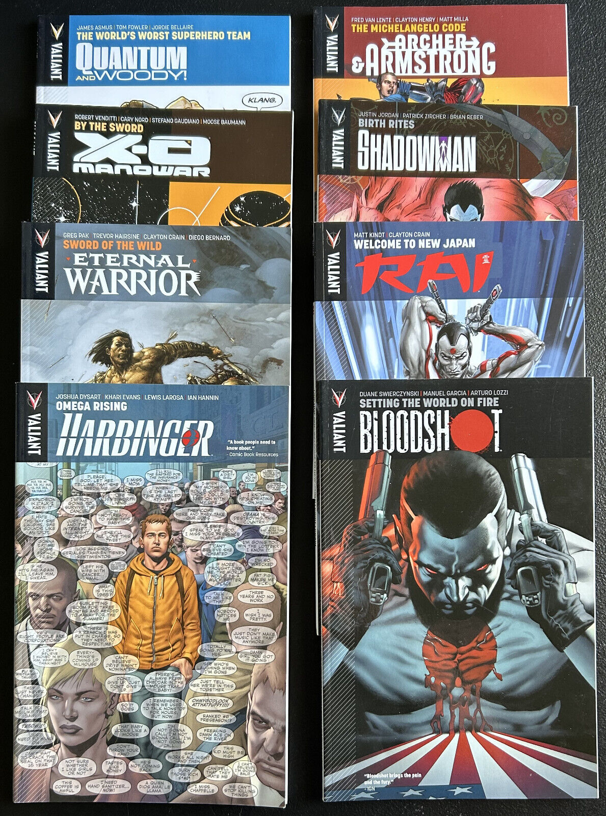 Valiant TPB Graphic Novels Lot of 8 Rai Bloodshot Quantum & Woody Shadowman NM+
