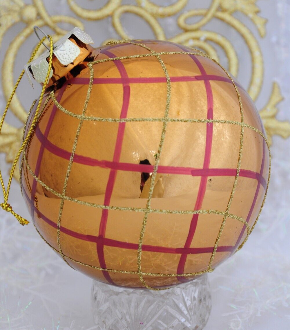 Large Copper Color Glass Christmas Ornament