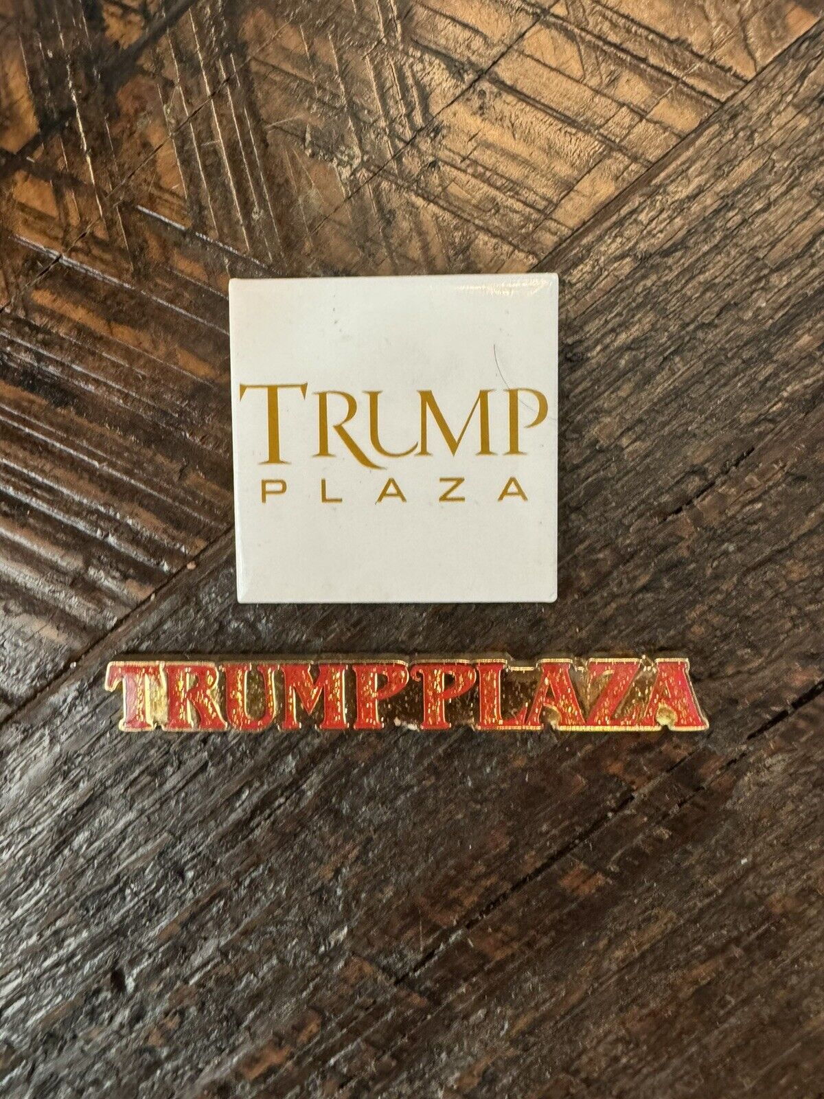 VTG TRUMP Plaza Refrigerator 2 Magnets - Donald Trump New York City Hotel MAGA