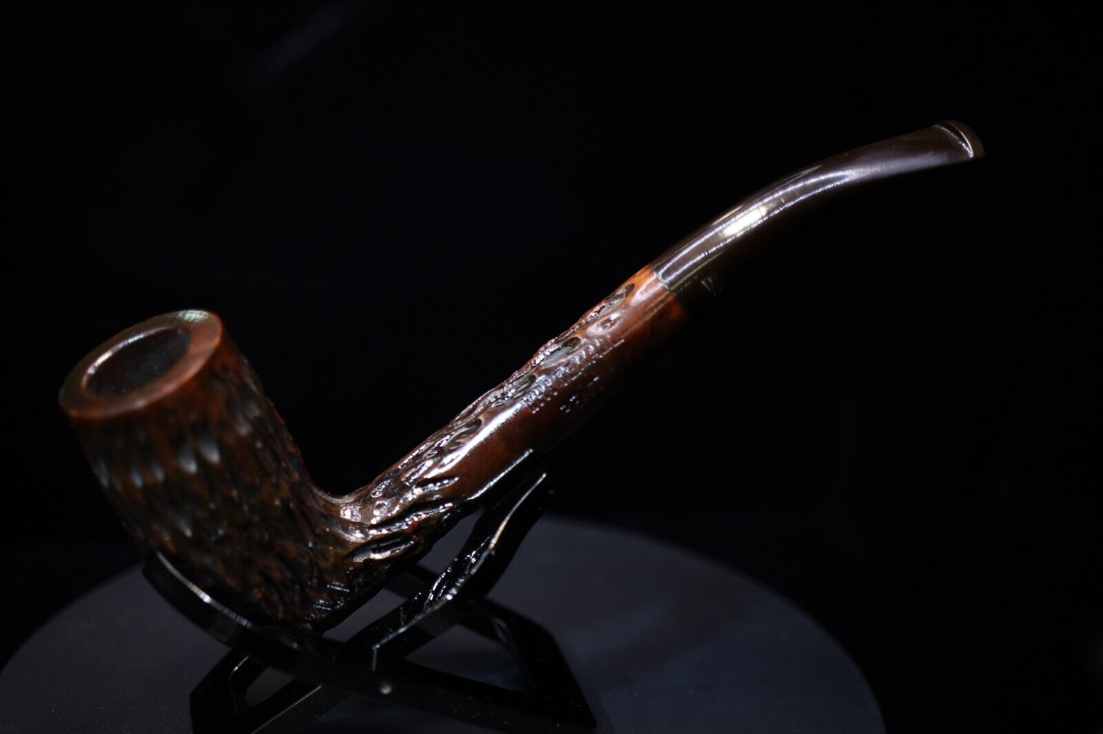 UNSMOKED VINTAGE WHITEHALL CARVED BRIAR ITALY PIPE BENT CHimney Billiard