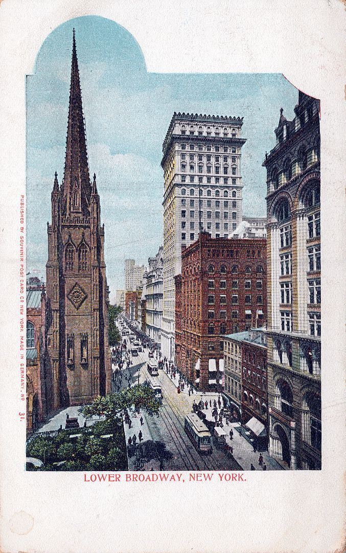 NEW YORK CITY - Lower Broadway Postcard - udb (pre 1908)