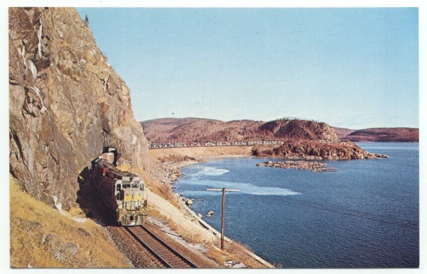 Canadian Pacific Railroad Train Engine GP30 Locomotive Postcard Mink Tunnel