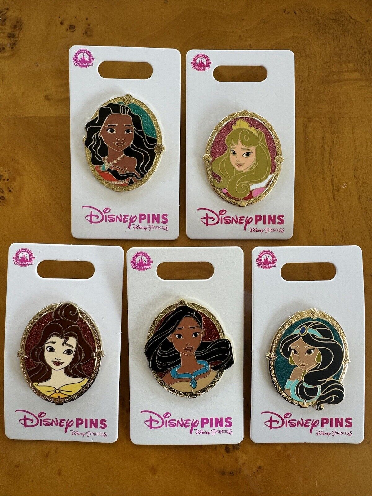 Lot of 5 Authentic Disney Princess Portrait Pins