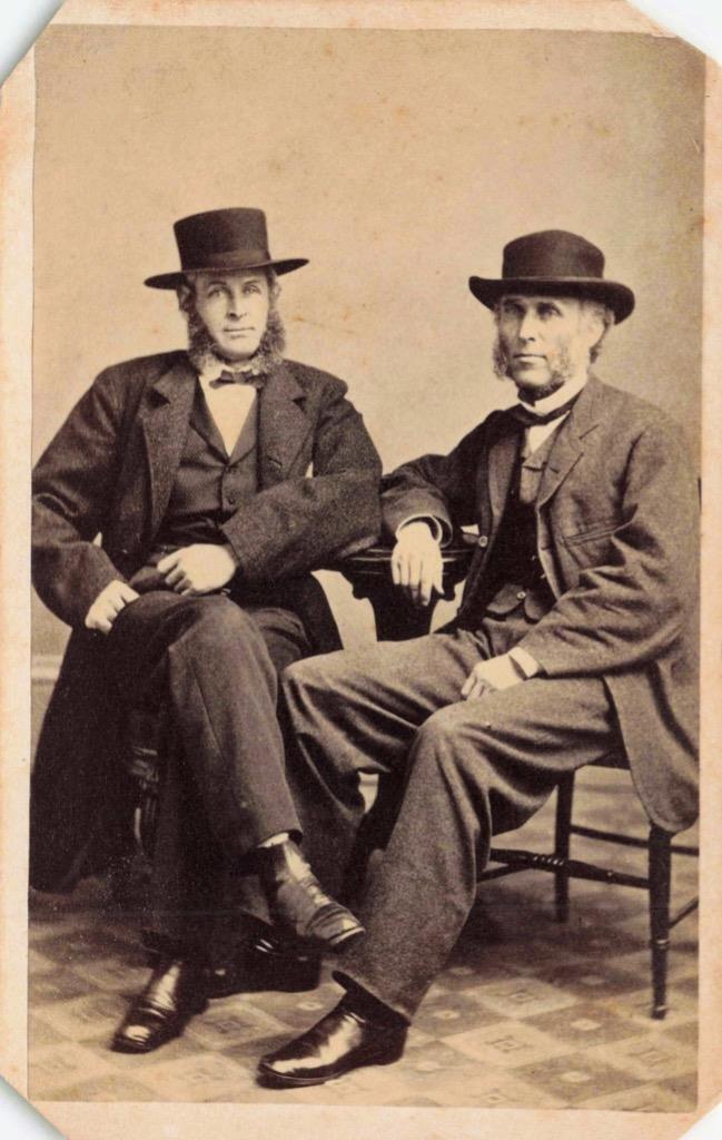 BRIDGETON NJ 1870s cdv TWO MEN w’ WHISKERS WEAR HATS Orthodox Jews? NEW JERSEY