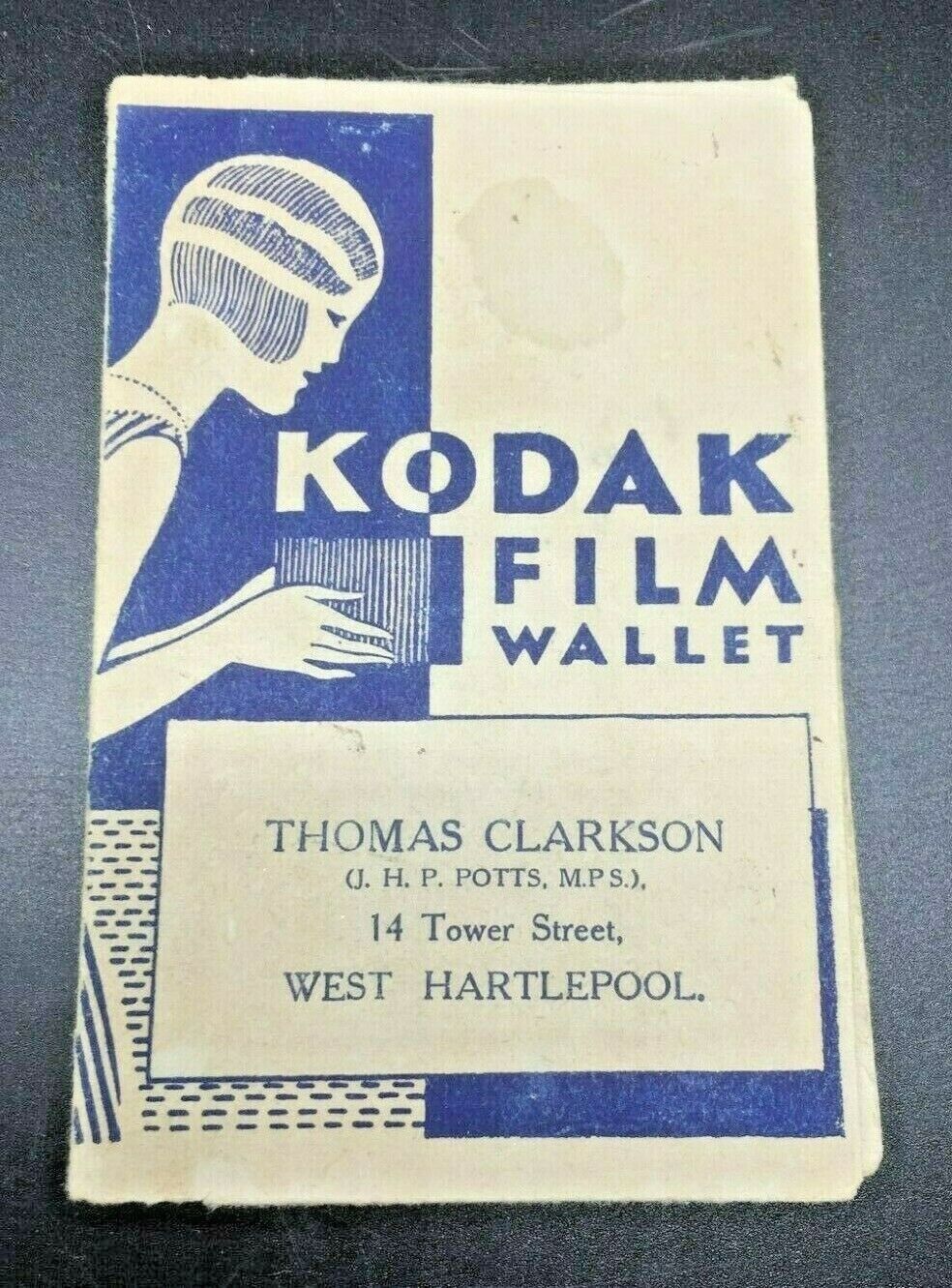 Vintage Kodak Film Wallet - Thomas Clarkson, West Hartlepool, England