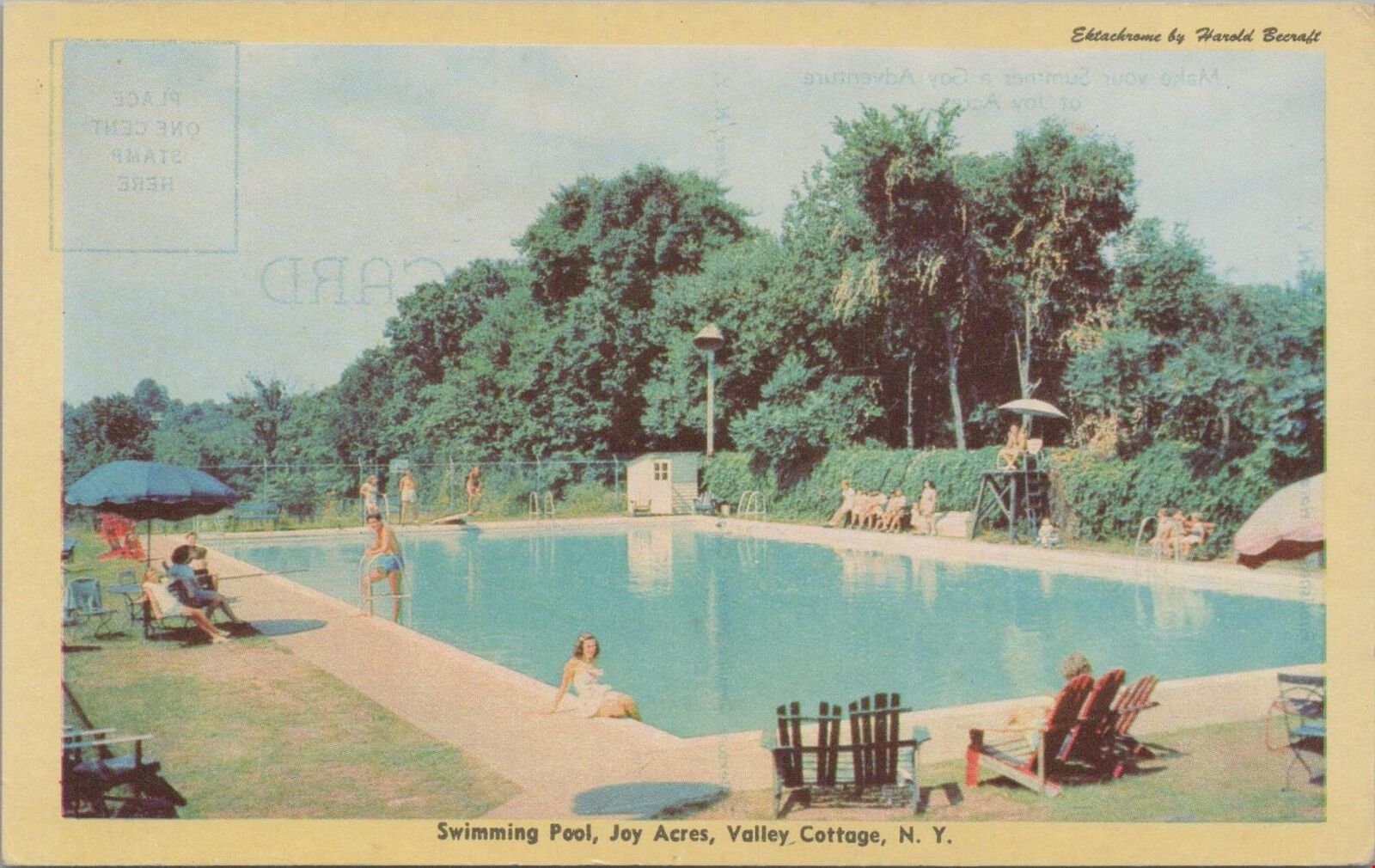 Postcard Swimming Pool Joy Acres Valley Cottage NY 