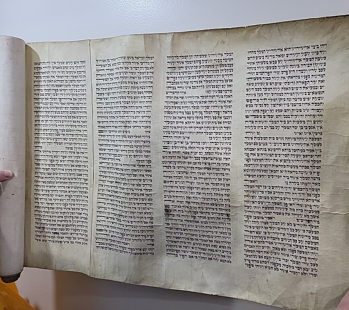 Rare Early Antique Scroll Of Esther, Megilat Esther, Purim, Judaica