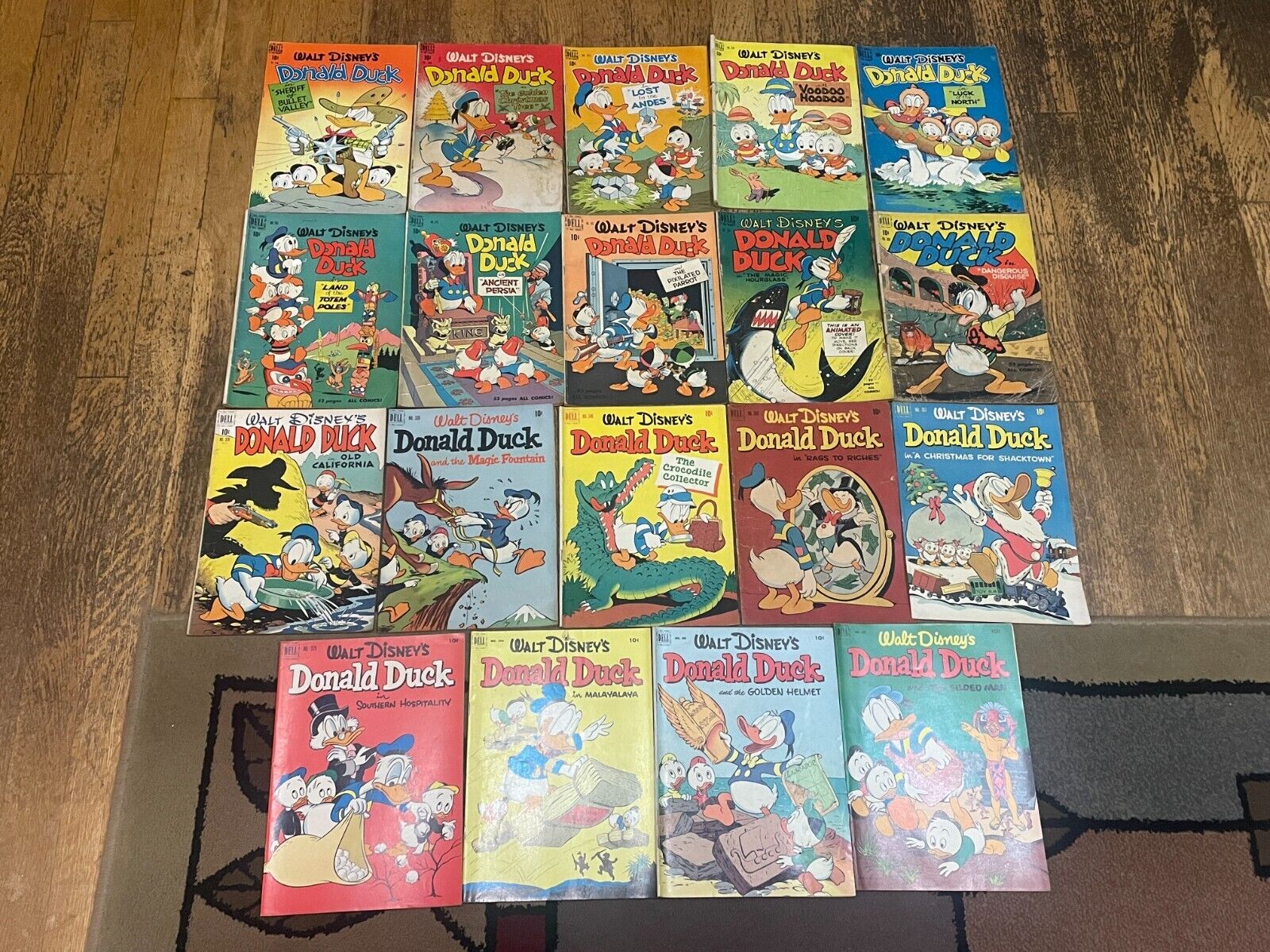Walt Disney Donald Duck Comic Lot of 19 Dell Golden Age 1940's 1950's Vintage