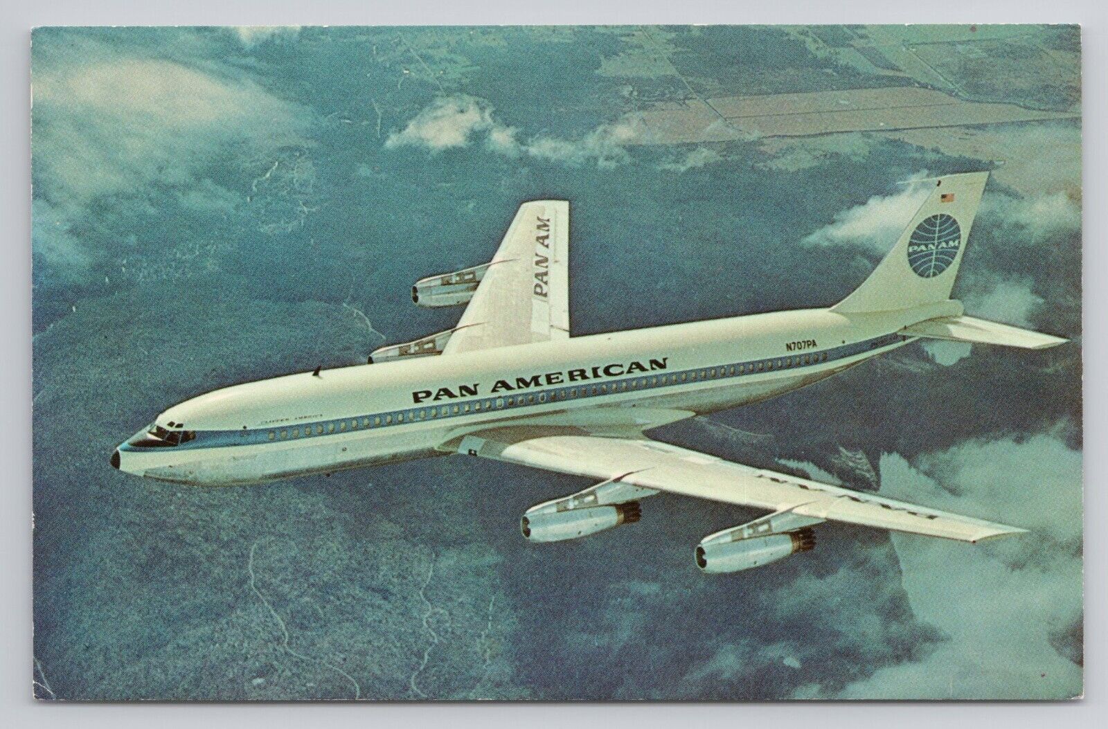 Postcard Pan American 707 Jet Clipper