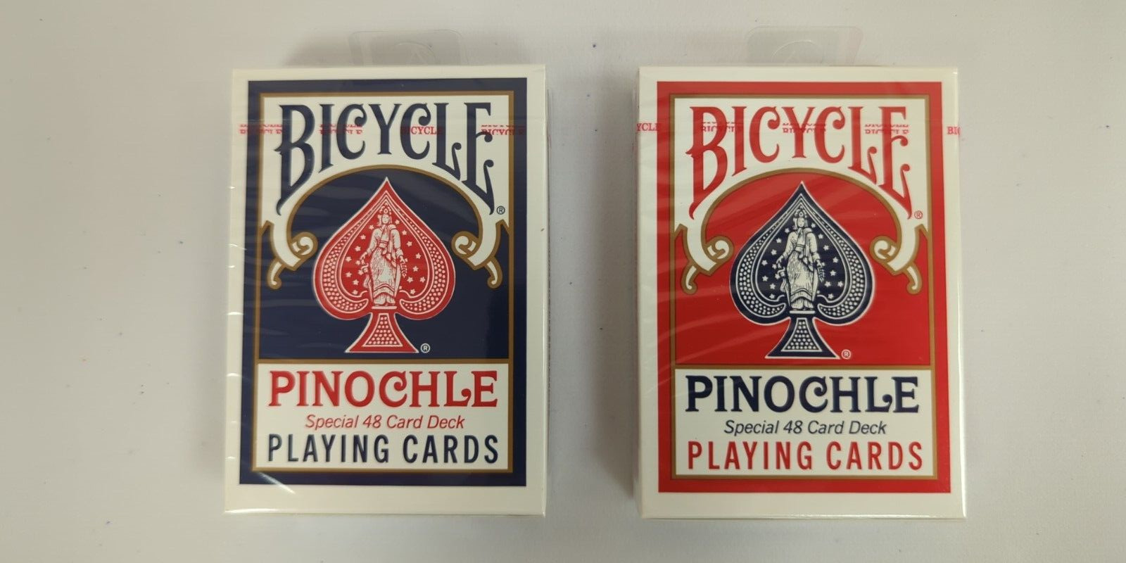 NEW SEALED TWO (2) Bicycle Pinochle Decks (Red & Blue), US Playing Card Company