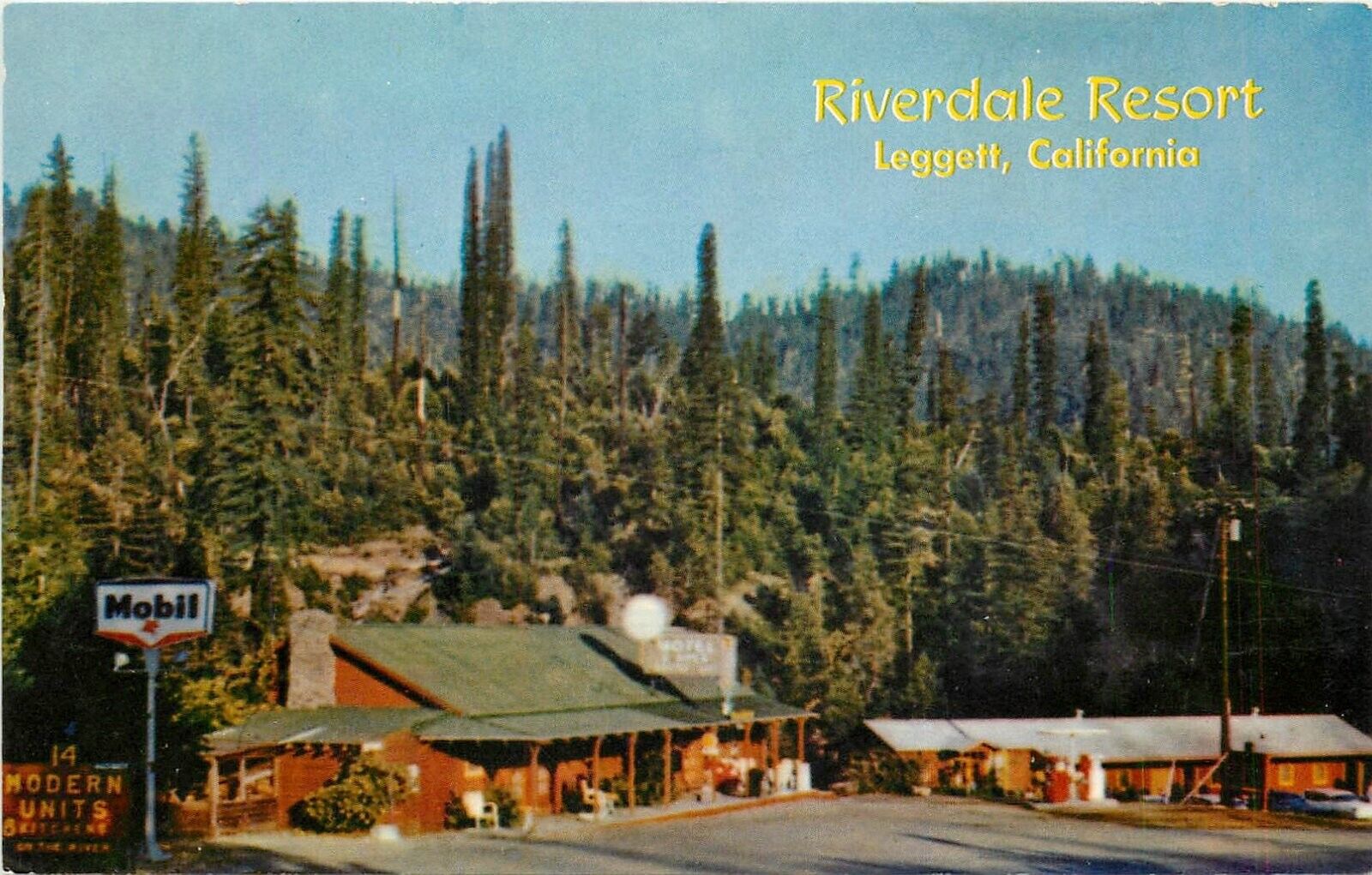 Postcard 1950s Leggett California Riverdale Resort Redwood Hwy 101  24-5790