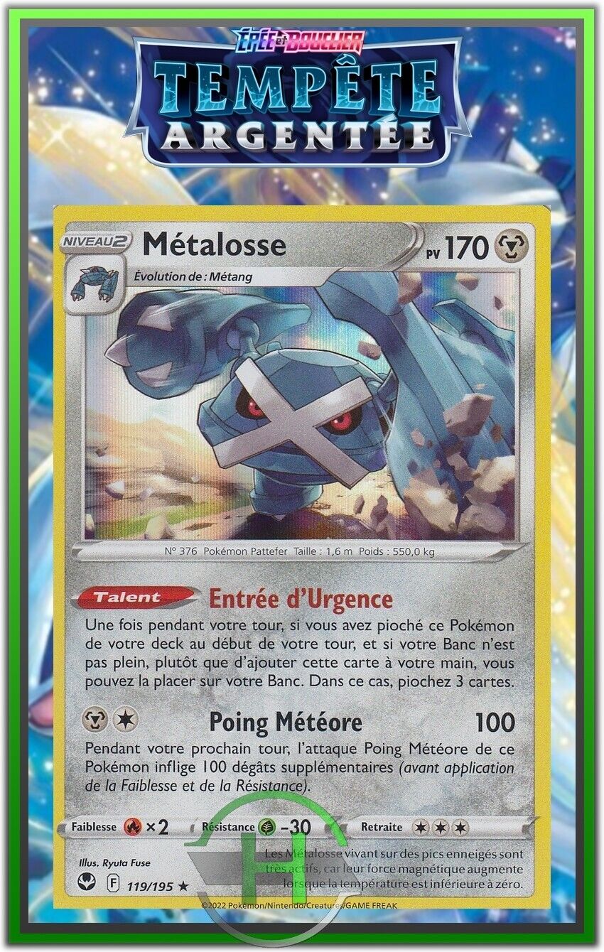 Holo Metalosse - EB12:Silver Storm - 119/195 - New French Pokemon Card