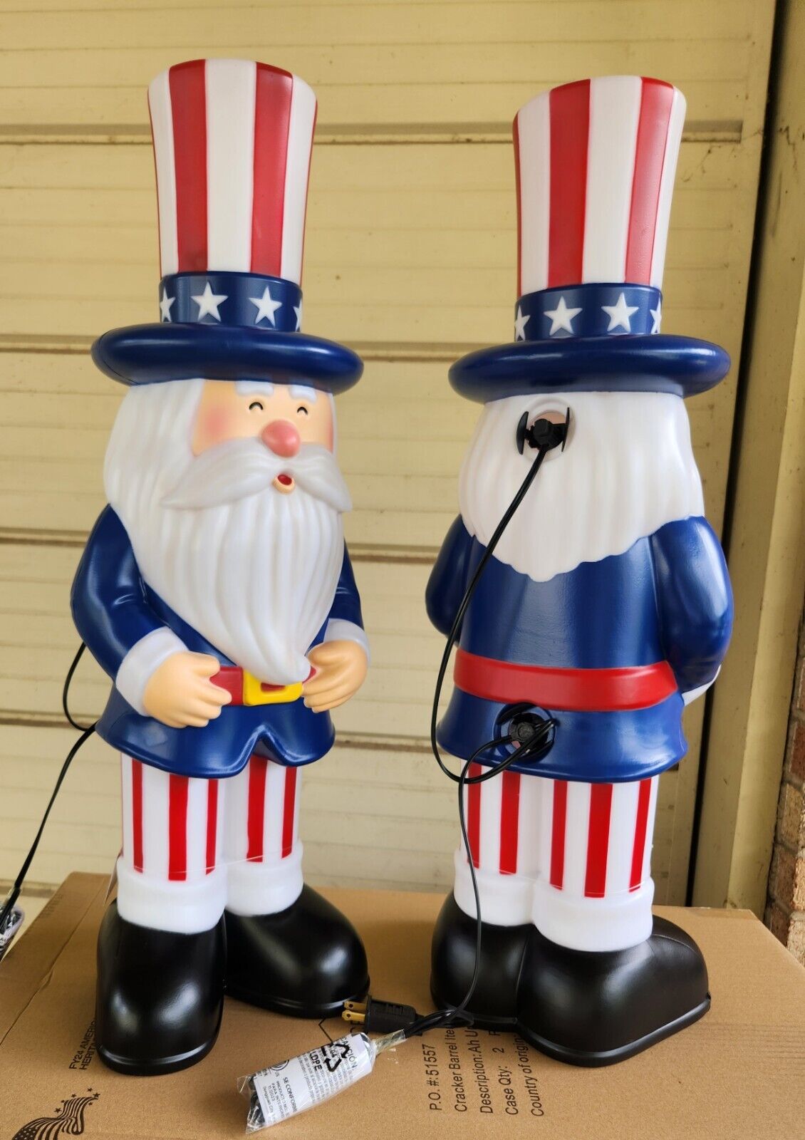 25.5” Tall Uncle Sam USA Patriotic July 4th Blow Mold New  
