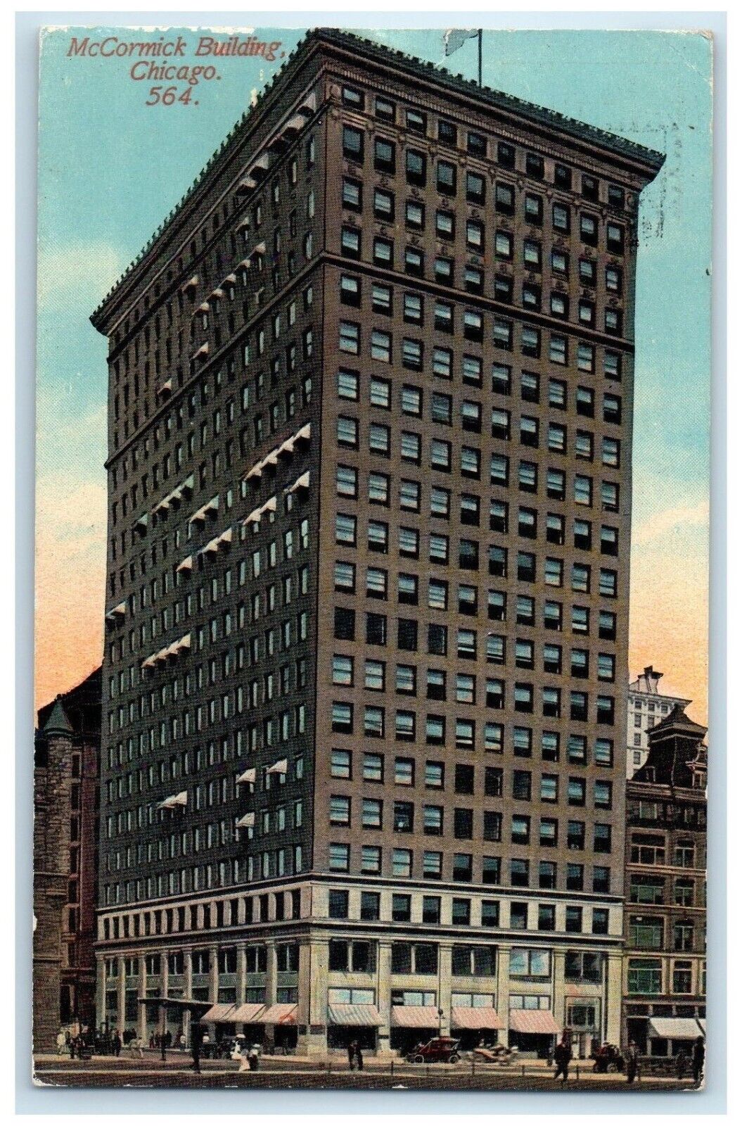 1912 Exterior View McCormick Building Chicago Illinois Vintage Antique Postcard