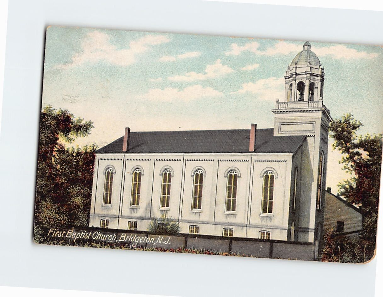Postcard First Baptist Church Bridgeton New Jersey USA