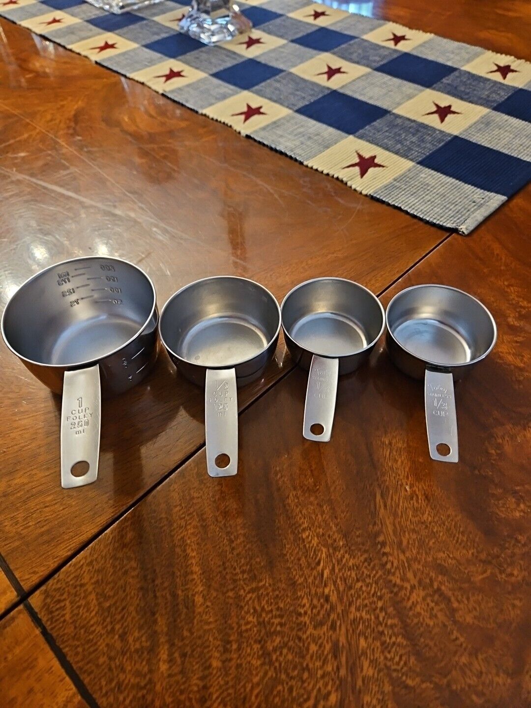 Vintage Pre-owned Foley Stainless Steel Measuring Cups Lot Of 4. Lot #5