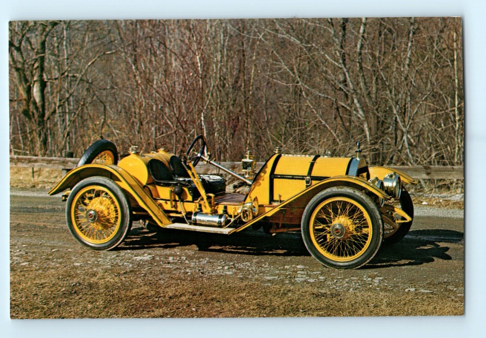 1913 Mercer 35-J Raceabout w T-head Engine Chrome Photo Postcard #114000
