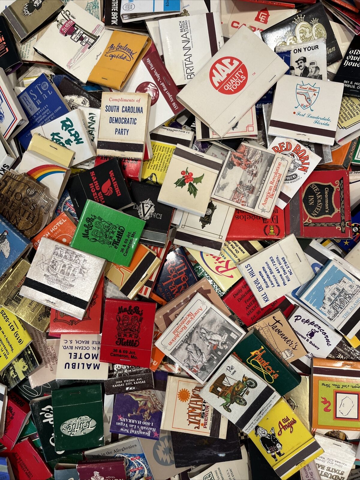 Vintage Matchbooks Unsearched Full & Unstruck Mint Condition 1000’s added 50 Lot