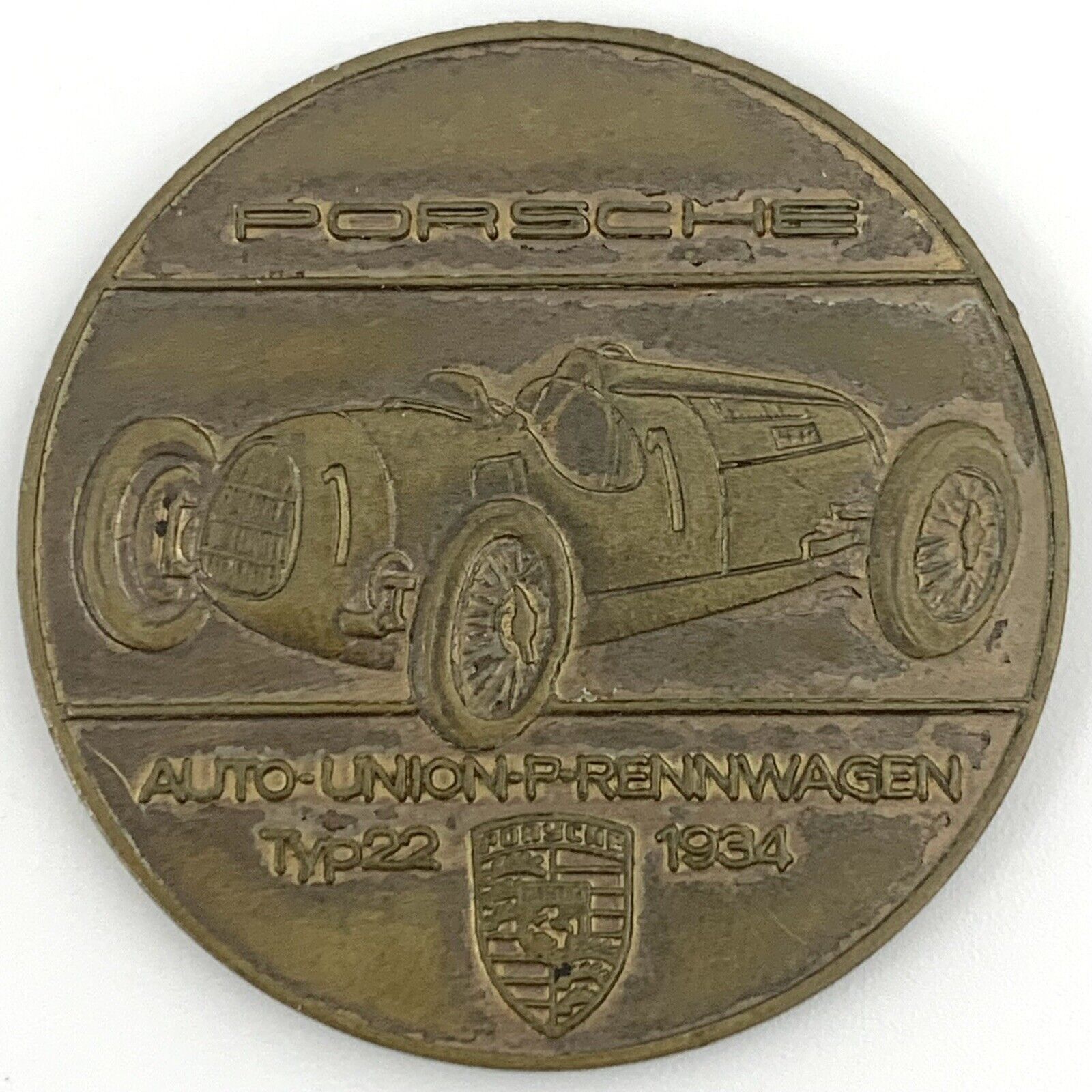 1970 Porsche Auto Union Typ22 Christophorus Calendar Coin