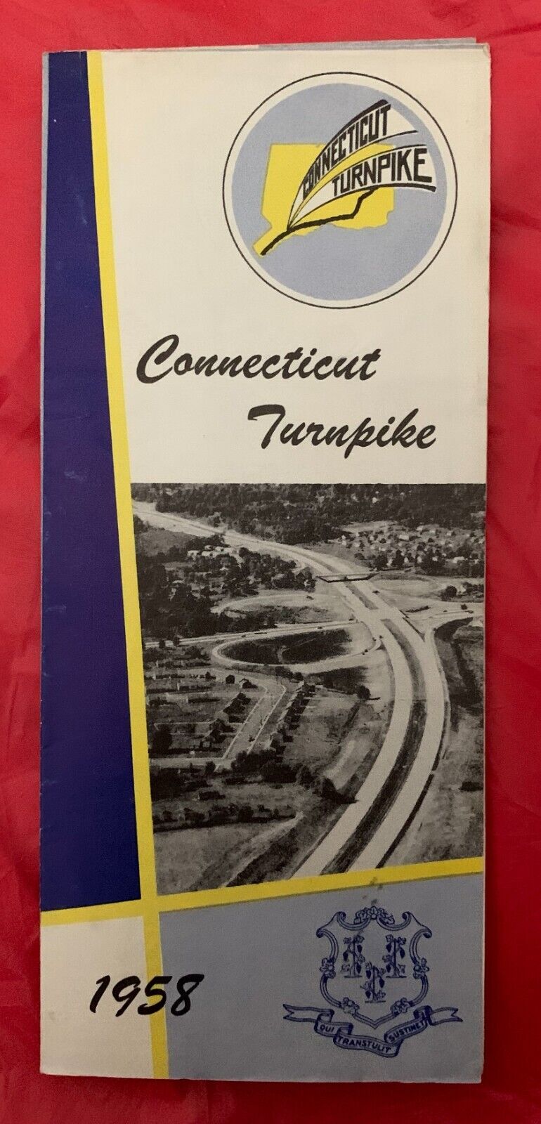 1958 Connecticut Turnpike - Vintage Road Map