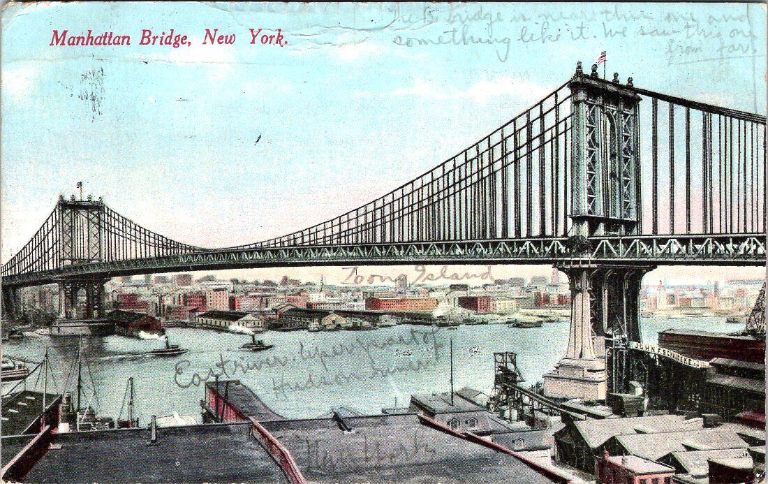1912, Manhattan Bridge, NEW YORK CITY, New York Postcard