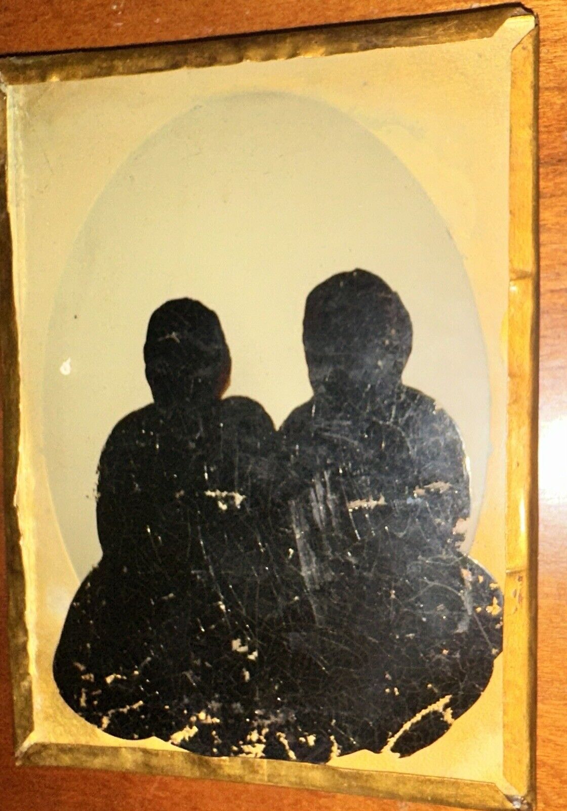 1/4 Relievo Ambrotype Antique 1850s Group Family Photograph Silhouette