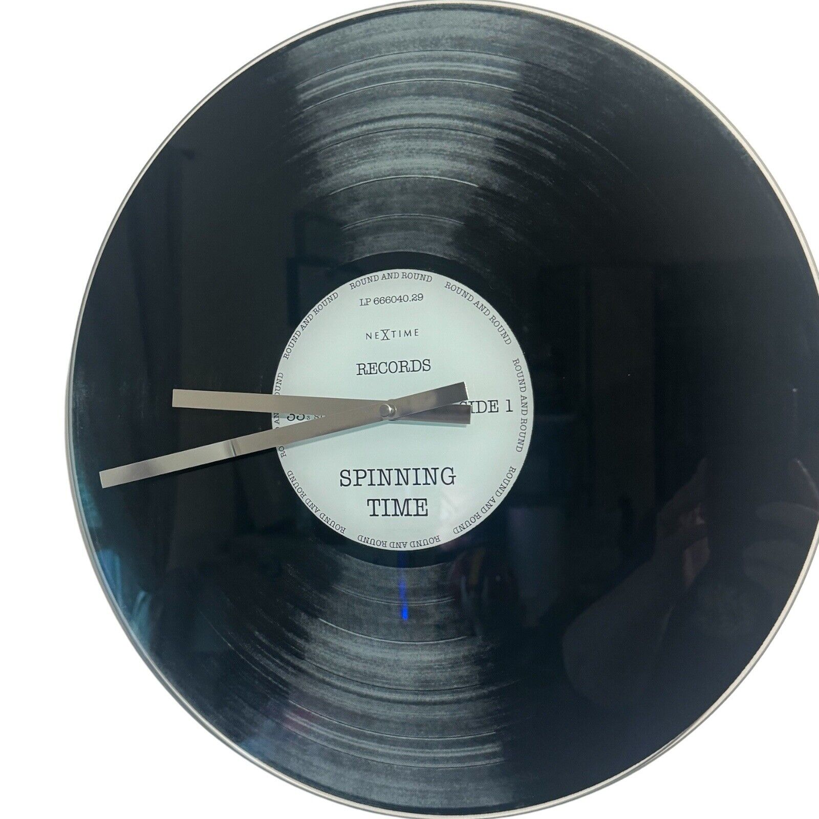 Spinning Time Glass Wall Clock 17” LP Record by Nextime Records Mint Condition