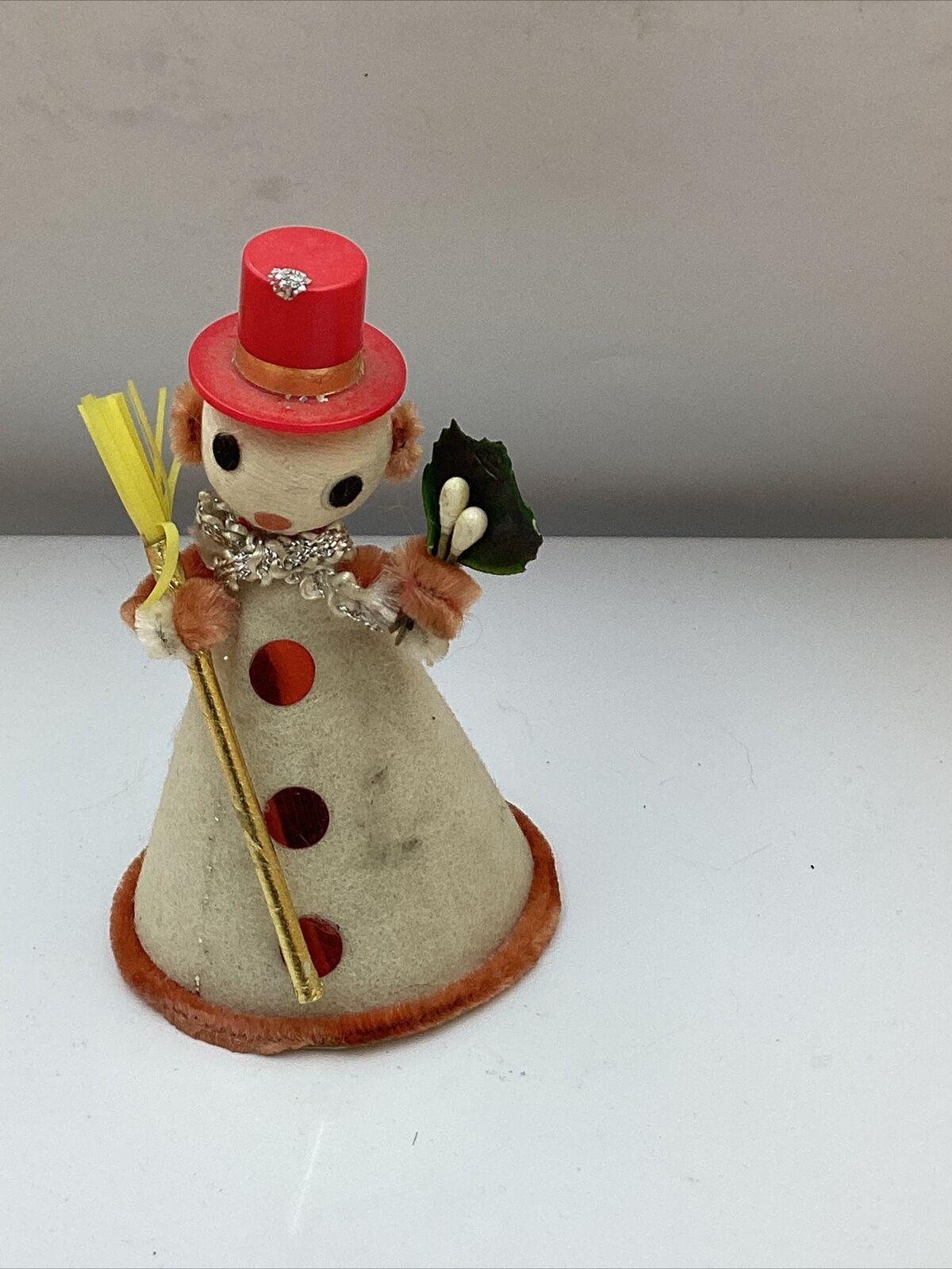 Putz Chenille Spun Cotton Vintage Santa Snowman Christmas Japan Holiday