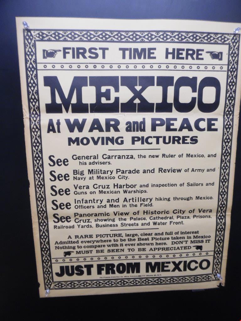 1914 THE GREAT MEXICAN WAR Broadside Silent Film Poster Pancho Villa Mexico ORIG