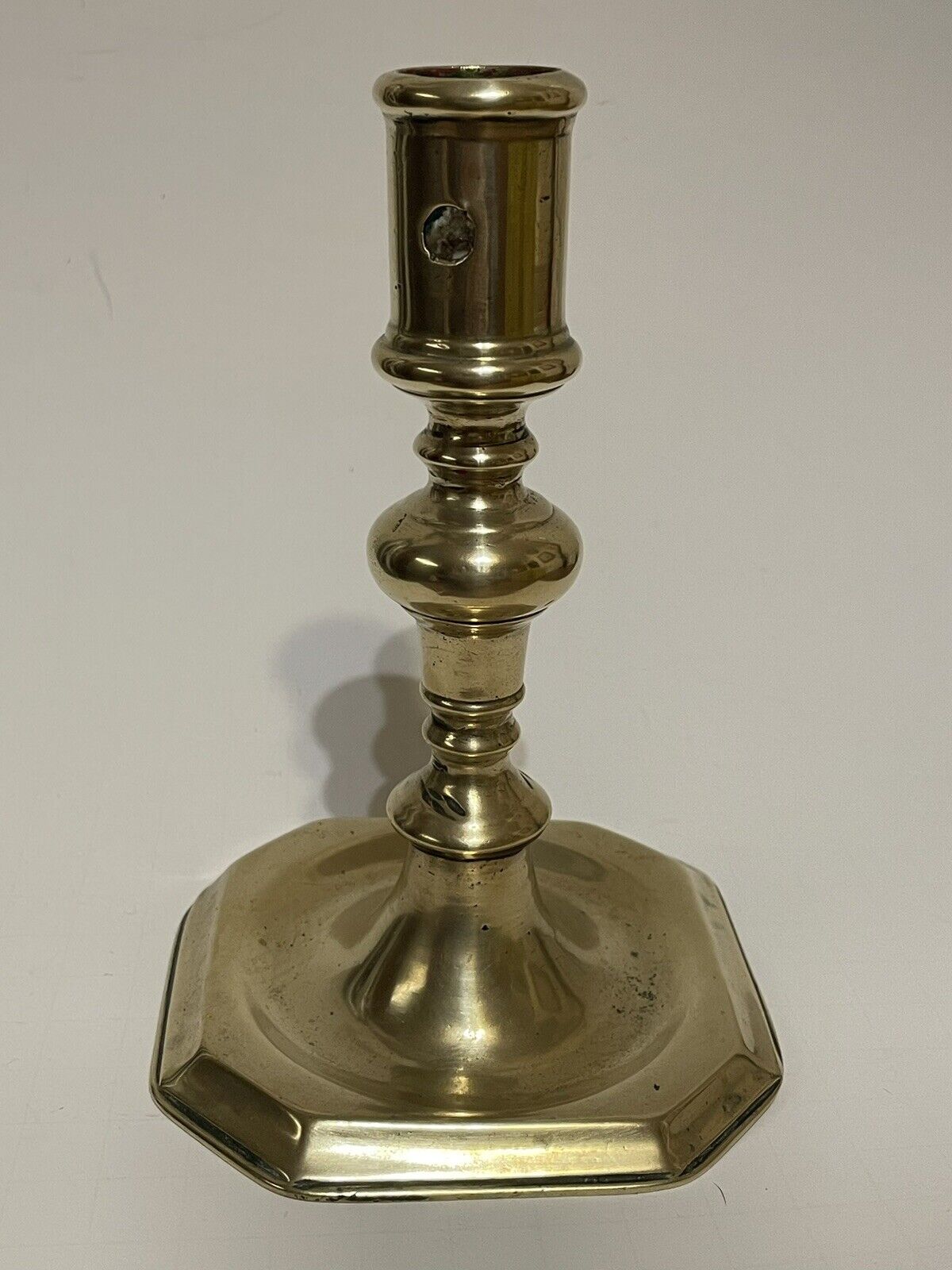 Late 17th c. ca 1690 antique French brass candlestick