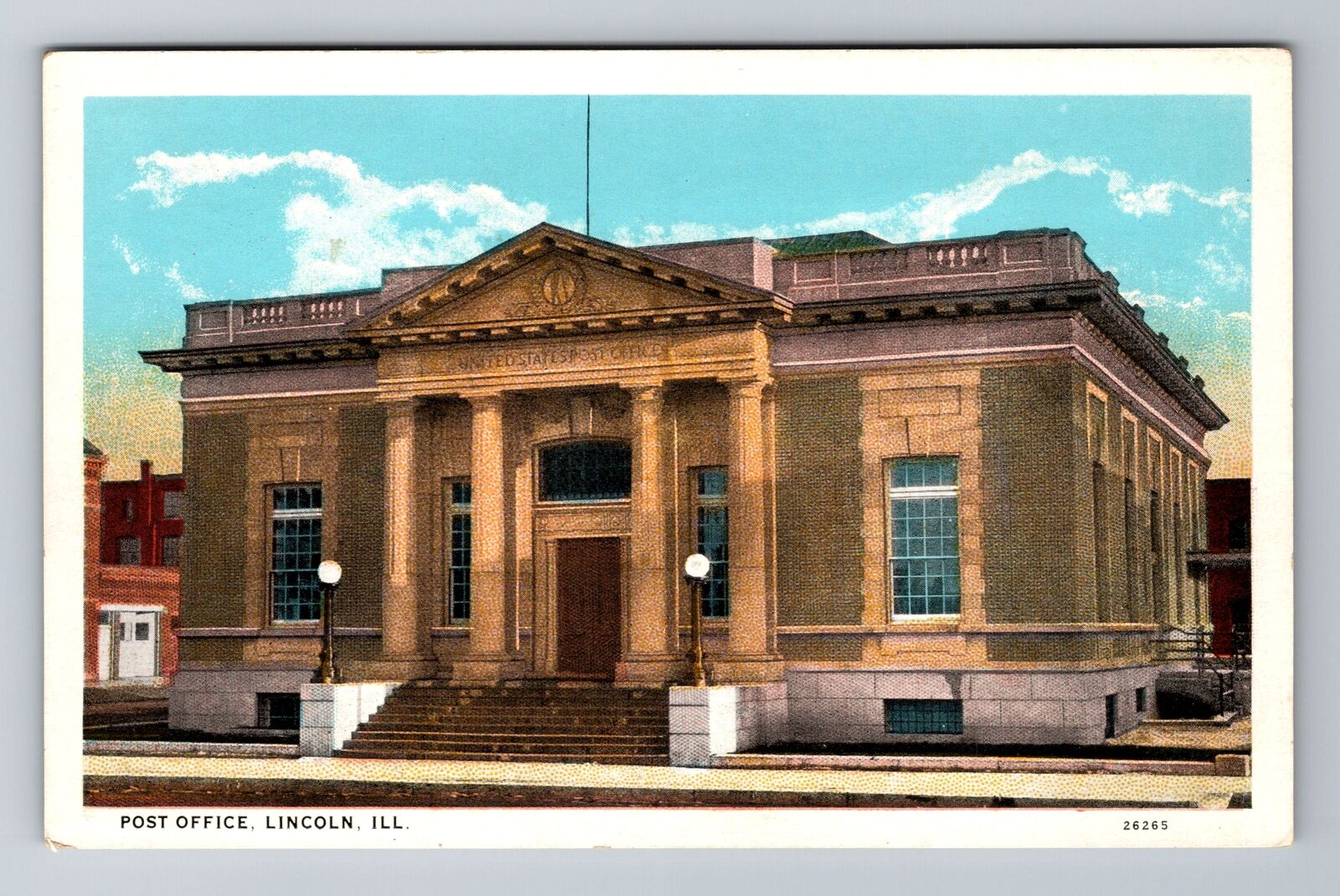 Lincoln IL-Illinois, United States Post Office, Antique, Vintage Postcard