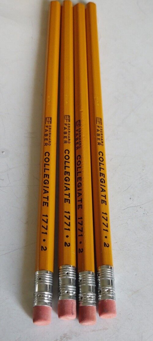 Vintage /Antique Unsharpened Pencil Lot Eberhard Faber #1771 Collegiate ( 4 )