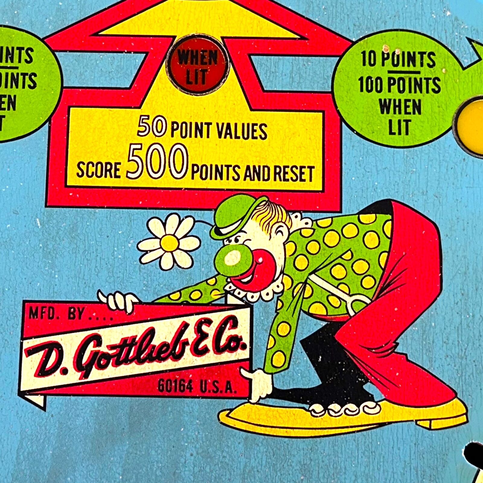 Gottlieb Roller Coaster Pinball Machine Game Playfield