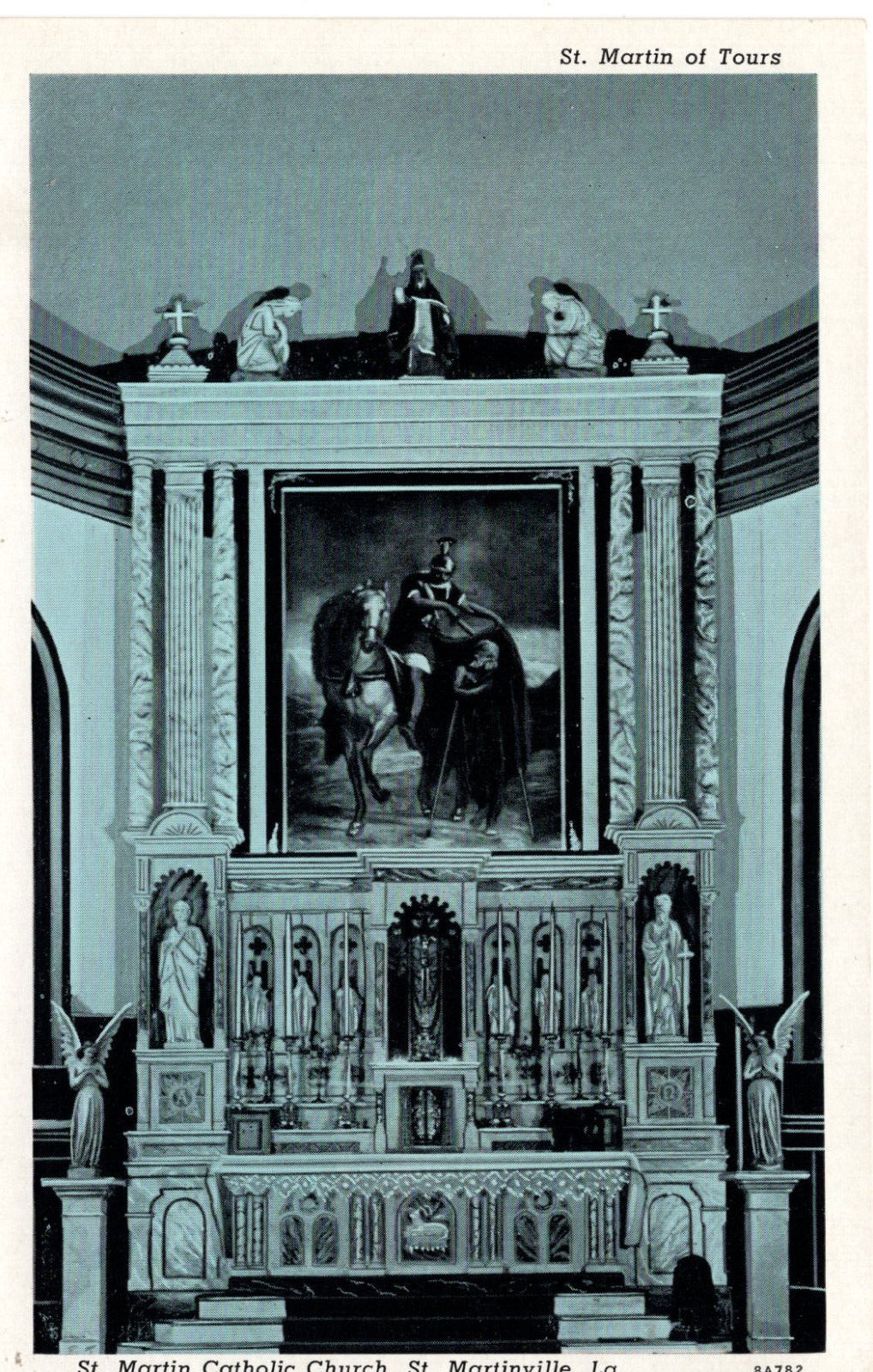 Vintage Postcard LA St. Martinville St. Martin Catholic Church Interior View 680