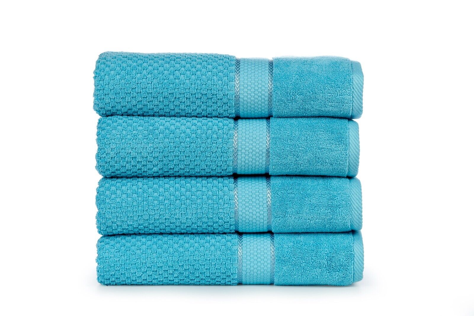 Ample Decor Set of 4 Hand Towel 100% Cotton - Highly Absorbent, Popcorn Textured