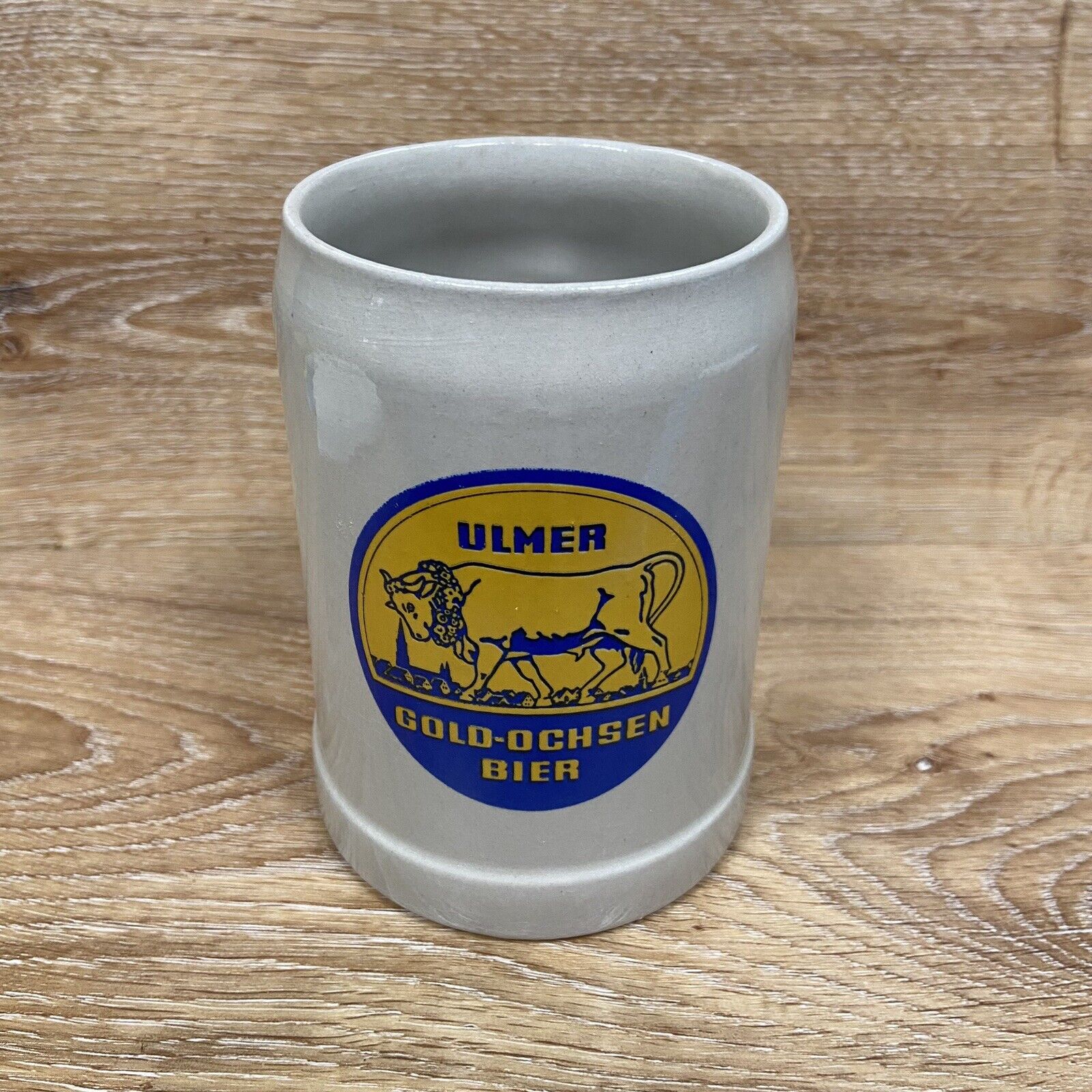 Ulmer Gold-Ocshen German 1/2 Liter Beer Stein Mug