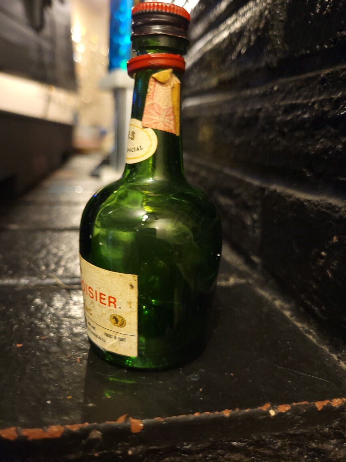 Vintage Courvoisier Luxe Cognac France Bottle Miniature Sample Advertising Empty