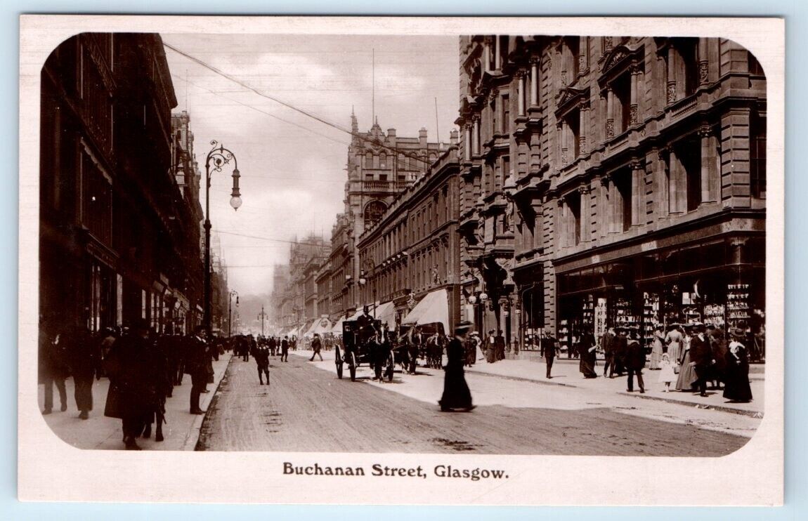 RPPC Buchanan Street GLASGOW SCOTLAND UK Postcard